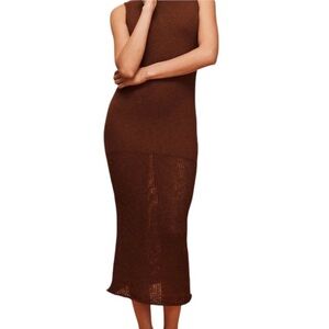 Savannah Morrow Darya Knit Dress Cocoa NWT